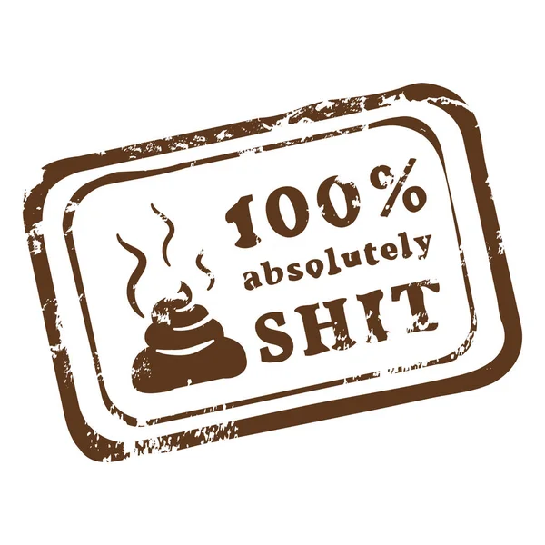 Vector Brown Stamp 100 Percents Absolutely Shit — Stock Vector