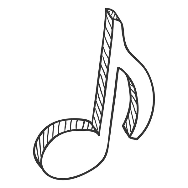 Vector Sketch Musical Eighth Note Icon — Stock Vector