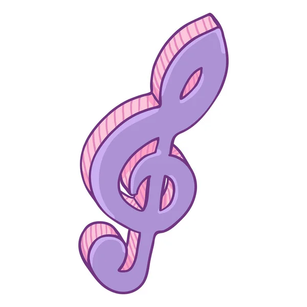 Vector Single Cartoon Purple Music Note Icon — стоковый вектор