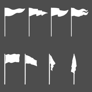 Whitesilhouettes bayrakları kümesi vektör