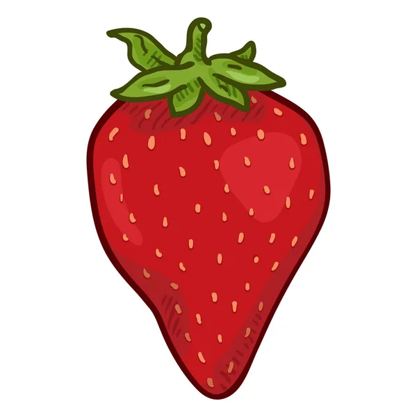 Vector Cartoon Red Strawberry — Stock Vector