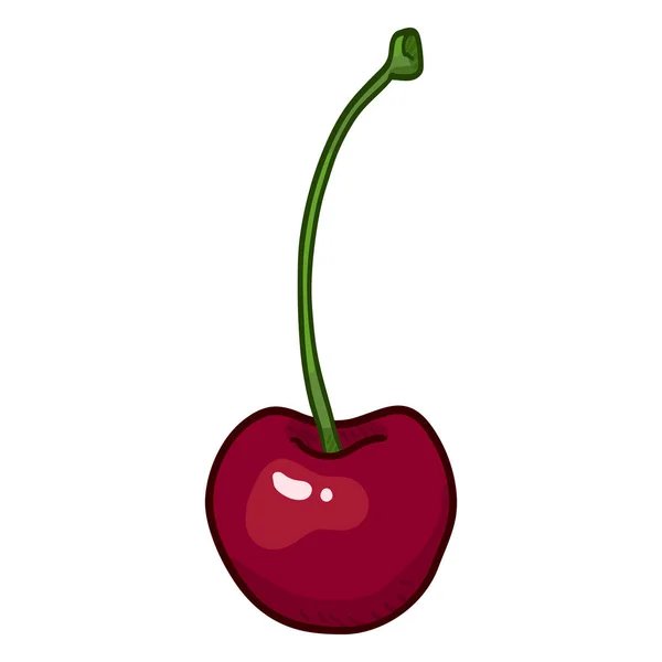 Vector Enkele Cartoon Cherry — Stockvector