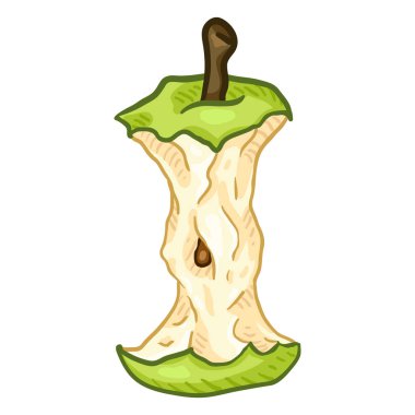 Vektör karikatür yeşil elma çekirdeği