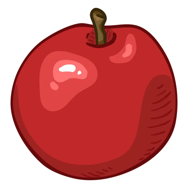 Vektor Tecknad Rött Äpple — Stock vektor
