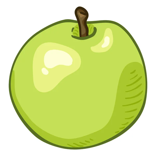 Vector Cartoon Green Apple — Stock Vector