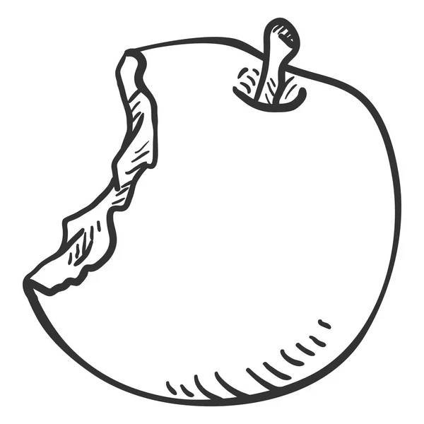 Croquis Vectoriel Pomme Mordue — Image vectorielle