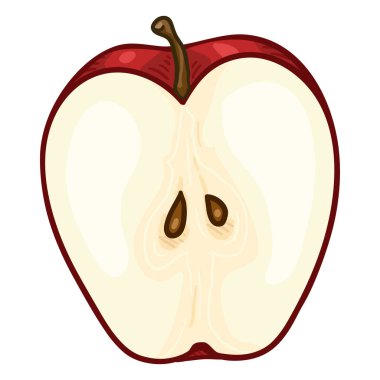 Vektör Apple yarısı çizgi film