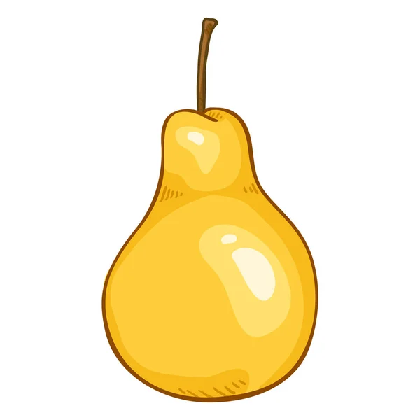 Vector Cartoon Yellow Pear — Stock Vector