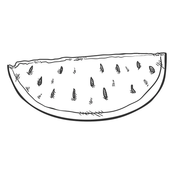 Vector Sketch Piece Watermelon — Stock Vector