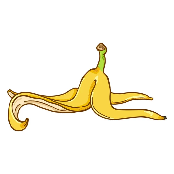 ベクトル漫画黄色バナナの皮 — ストックベクタ