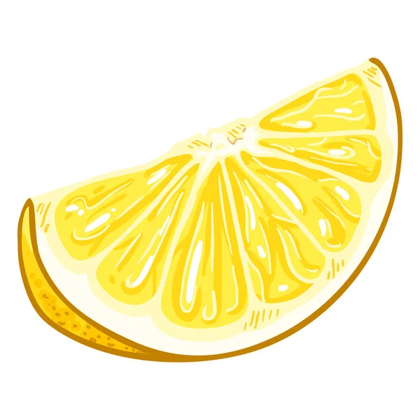 Fatia de limão amarelo dos desenhos animados vetoriais — Vetor de Stock