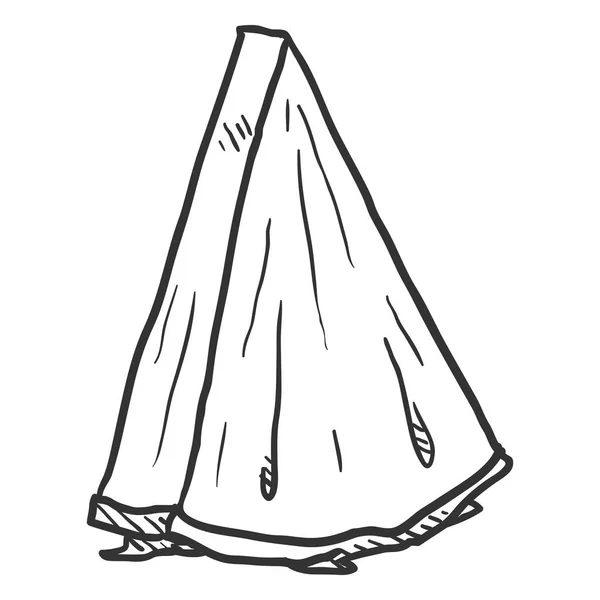 パイナップルのベクター スケッチの三角形の部分 — ストックベクタ