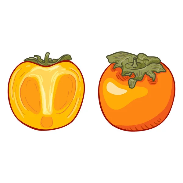 Διάνυσμα κινουμένων σχεδίων Persimmon φρούτα — Διανυσματικό Αρχείο