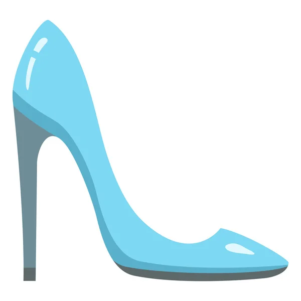 Vektor Egy Lapos Kék Női Cipő Icon — Stock Vector