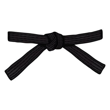 Vektör Karikatür Siyah Karate Kemer
