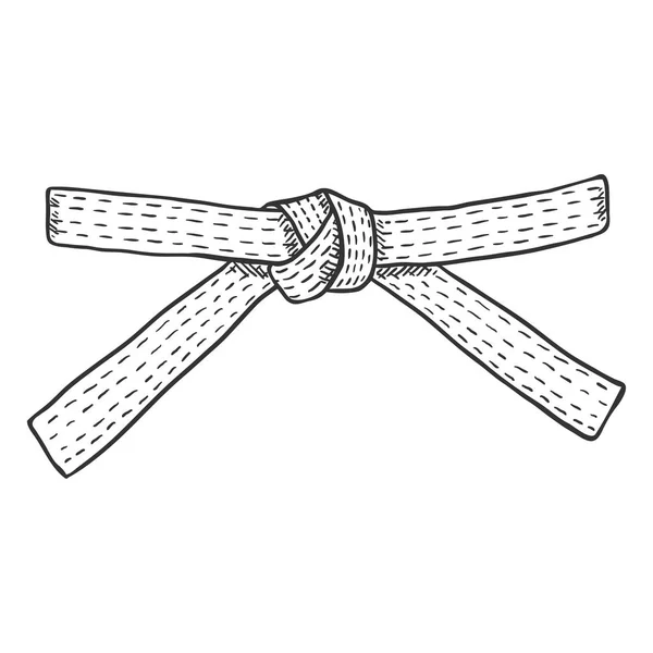 Vector Sketch Karate Belt White Background — Stock Vector