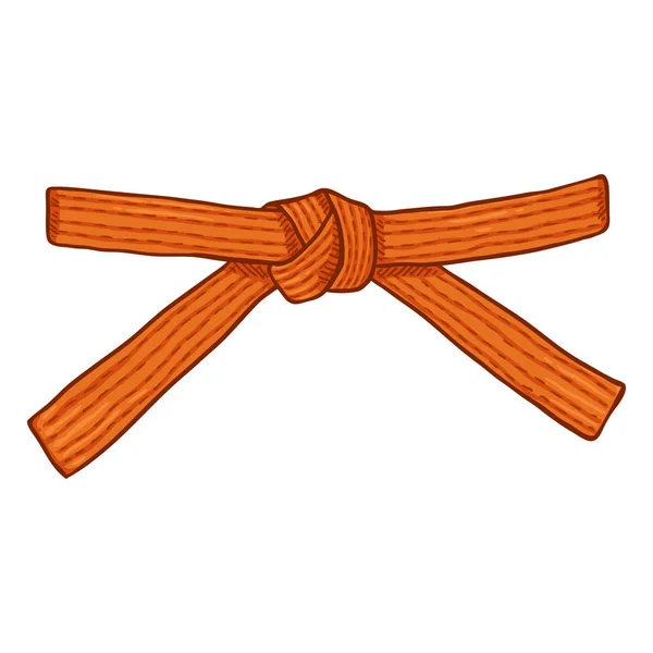 Vector Dibujos Animados Naranja Karate Belt — Vector de stock