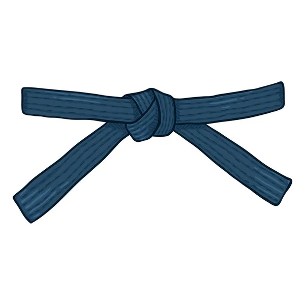 Modře Kreslený Modrý Karate Pás — Stockový vektor