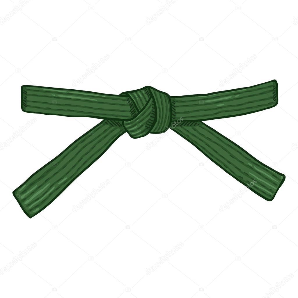Vector Cartoon Green Karate Belt