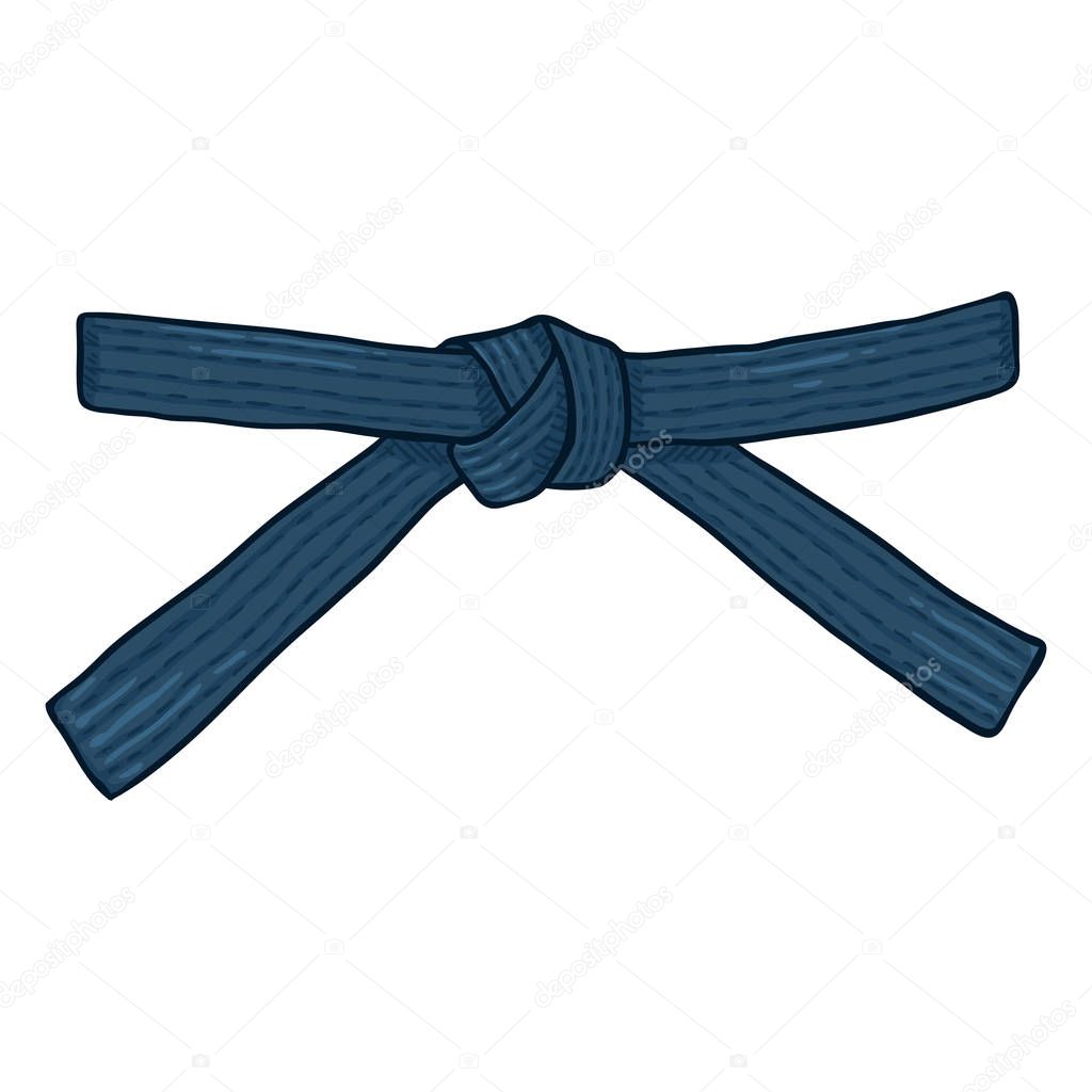 Vector Cartoon Blue Karate Belt