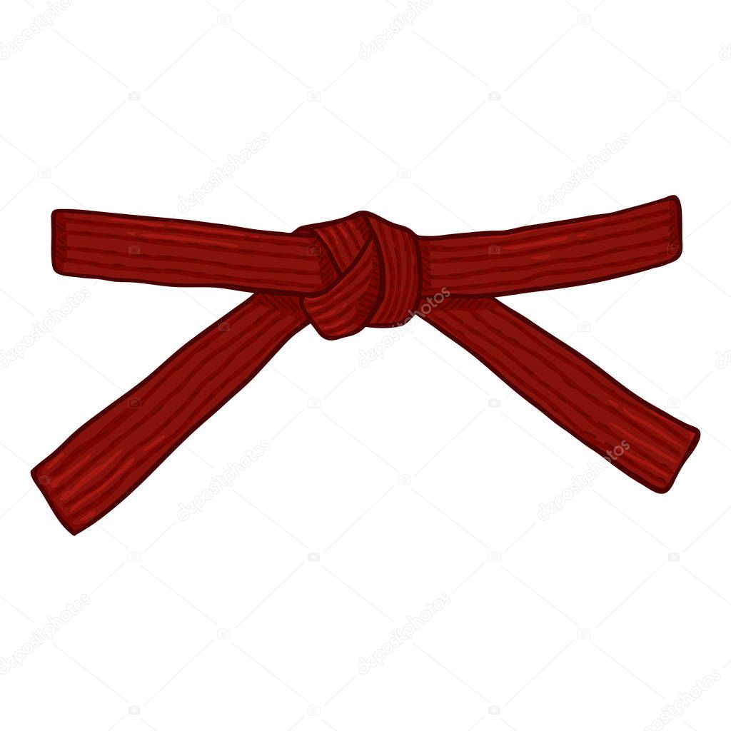 Vector Cartoon Red Karate Belt