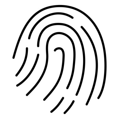 Vektör Siyah Anahat Simgesi - Parmak İzi