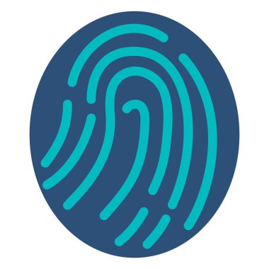Vektör Renk Düz Simge - Parmak İzi Scaner