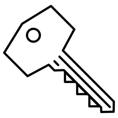 Vektör Siyah Anahat Simgesi - Modern Anahtar