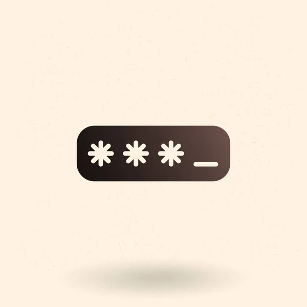 Vector Single Black Silhouette Icono Contraseña Símbolo Código Pin — Archivo Imágenes Vectoriales