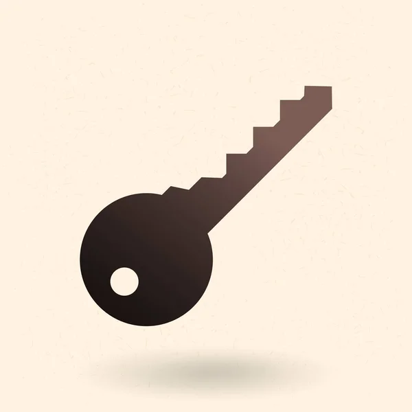 Vector Single Black Silhouette Icon Modern Key — Stock Vector