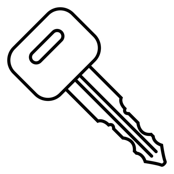 Ikona Vektorového Černého Obrysu Klíč Auta — Stockový vektor