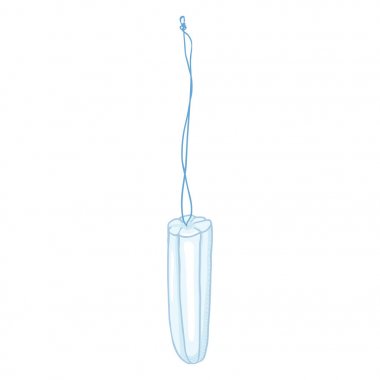 Vektör Tek Karikatür Kadın Hijyen Tampon