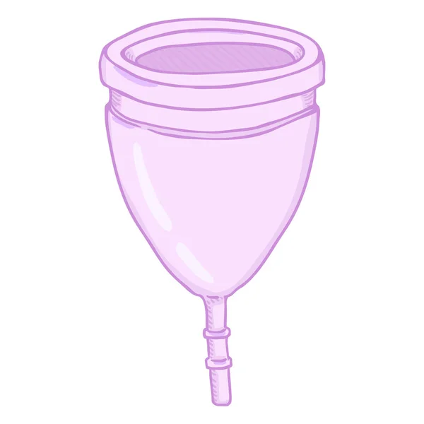 Vector Cartoon Illustration Pink Plastic Menstrual Cup — Stock Vector