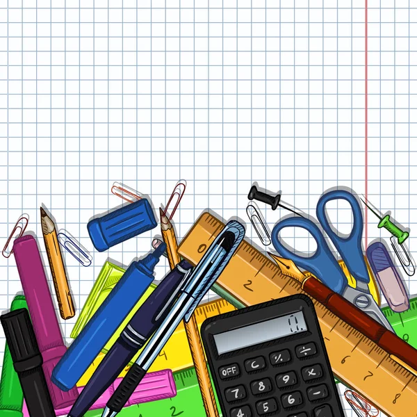 Ilustración Dibujos Animados Vectoriales Pila Papelería Con Espacio Para Hacer — Vector de stock