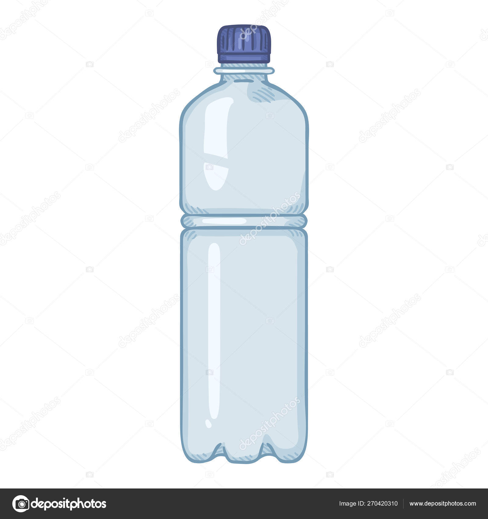 Vector Cartoon Illustration - Small Plastic Bottle. Stock Vector