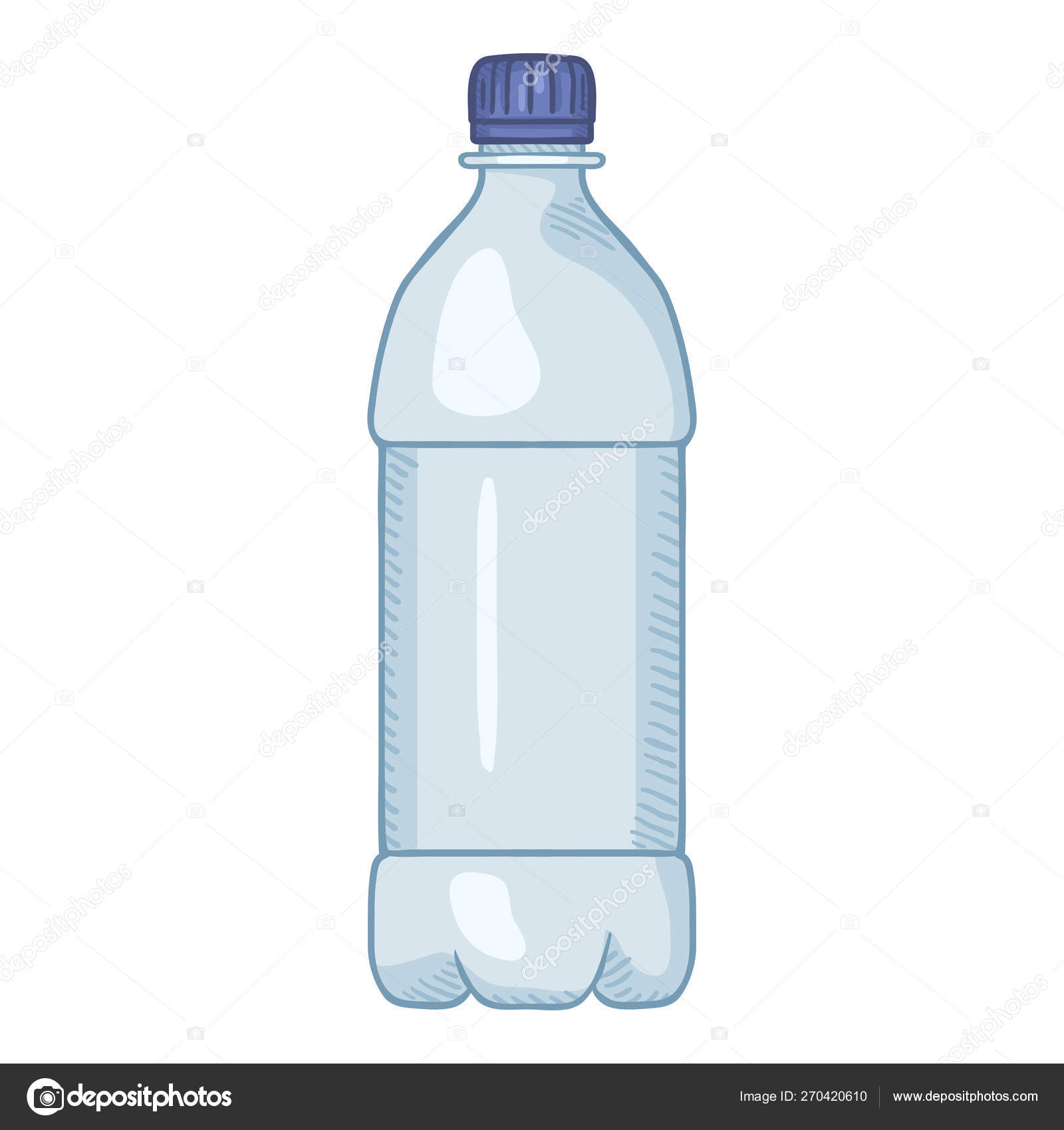 Vector Cartoon Illustration - Small Plastic Bottle. Stock Vector