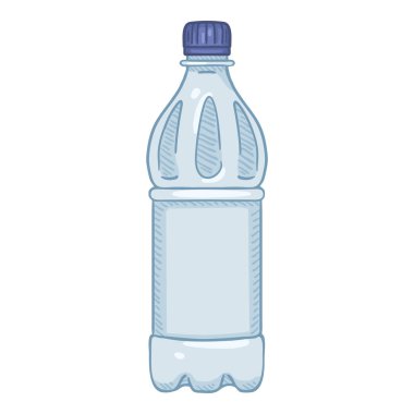 Vektör Karikatür İllüstrasyon - Küçük Plastik Şişe.