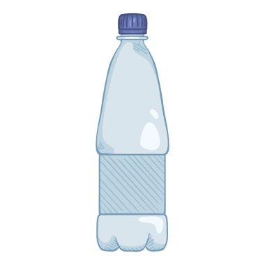 Vektör Karikatür İllüstrasyon - Küçük Plastik Şişe.