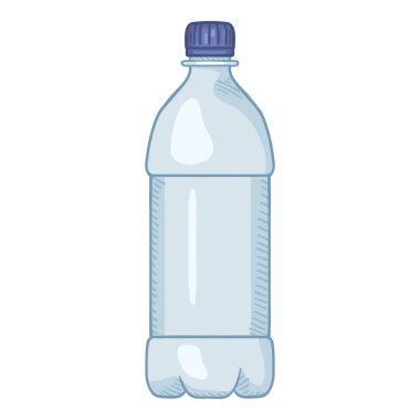Vektör Karikatür İllüstrasyon - Küçük Plastik Şişe.