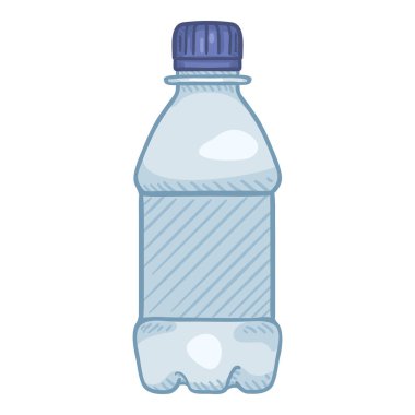 Vektör Karikatür İllüstrasyon - Küçük Plastik Şişe.
