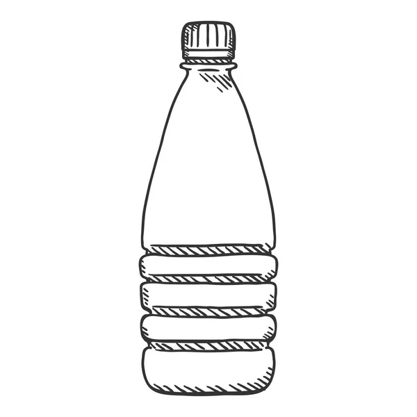 Vektor skiss illustration-liten plastflaska. — Stock vektor