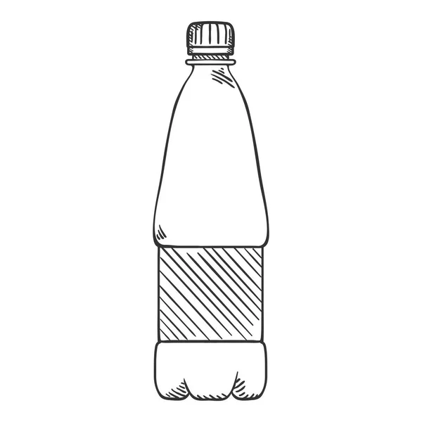 Illustration de croquis vectoriels - Petite bouteille en plastique . — Image vectorielle