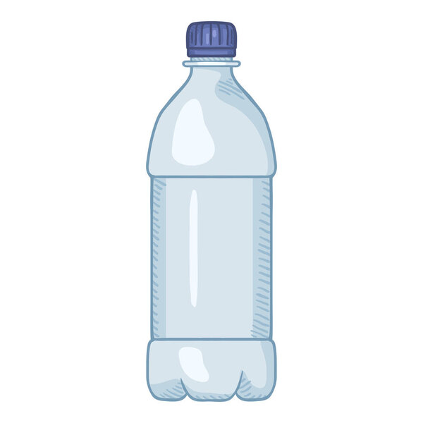 Vector Cartoon Illustration - Small Plastic Bottle.