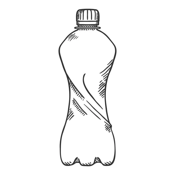 Illustrazione schizzo vettoriale - Piccola bottiglia di plastica . — Vettoriale Stock