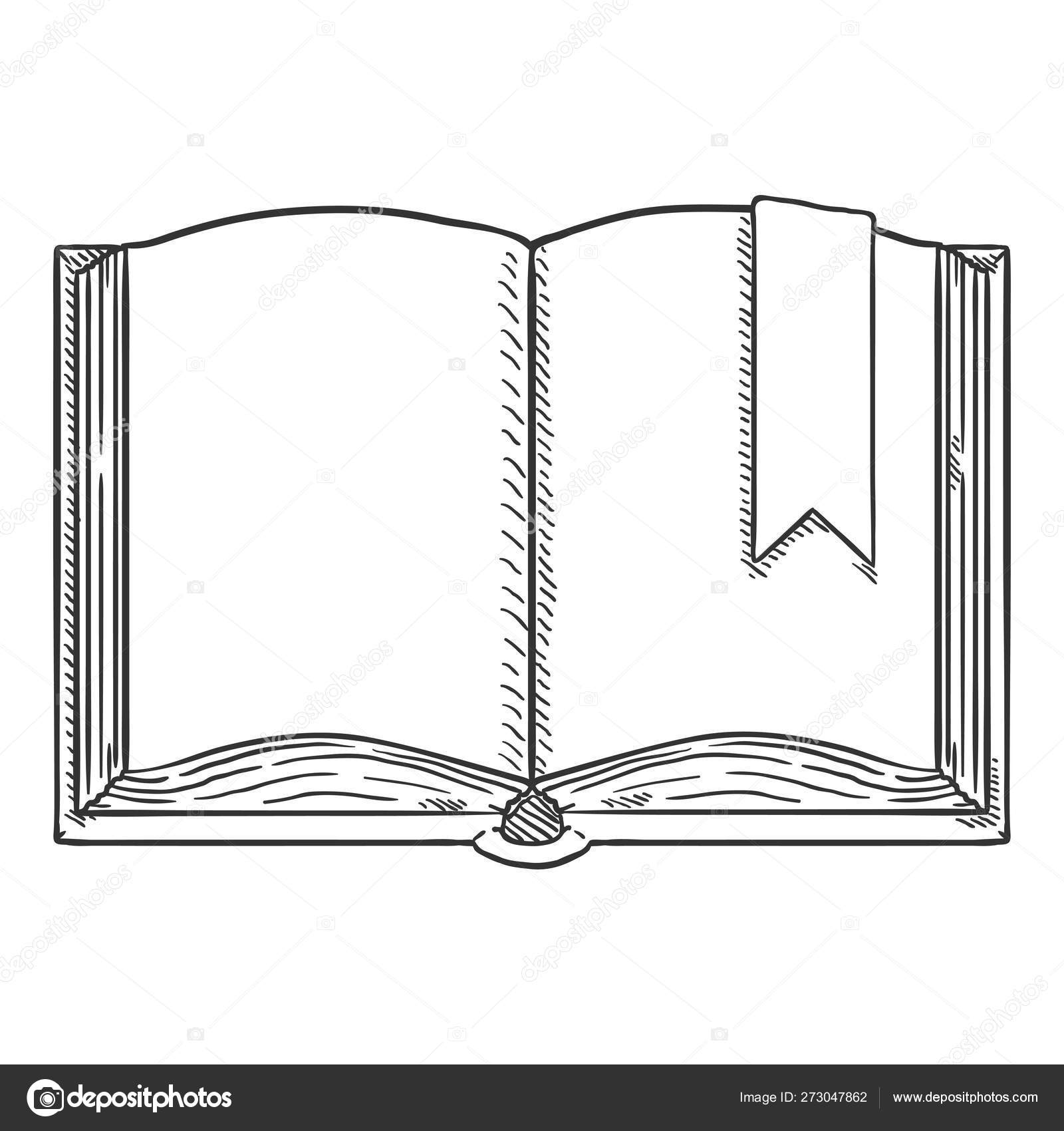 Open empty book with color bookmarks Royalty Free Vector