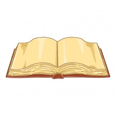 Vektör Karikatür Boş Sayfalar ile Açık Kitap