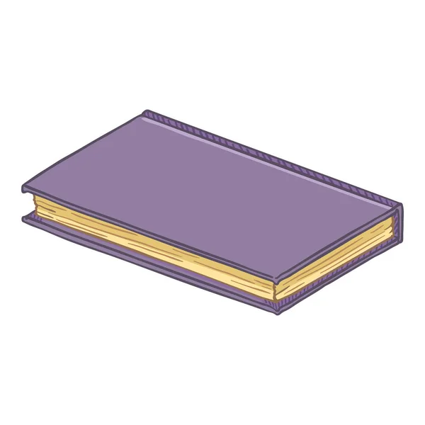 Kreslená vektorová ilustrace-fialový Hardcover sešit — Stockový vektor
