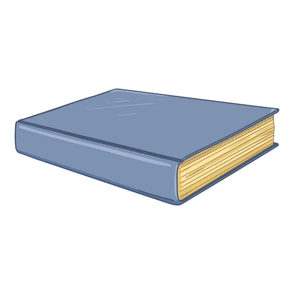 Vektorový kreslený obrázek-uzavřená kniha s modrou Tvrdokrytem — Stockový vektor