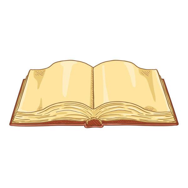 Vector Cartoon Open Book with Blank Pages
