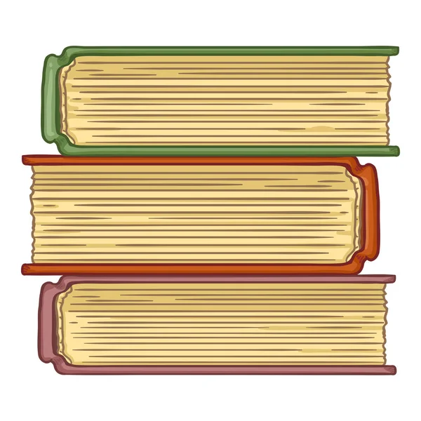 Vector Cartoon Illustration - Stack of Books — Stock Vector